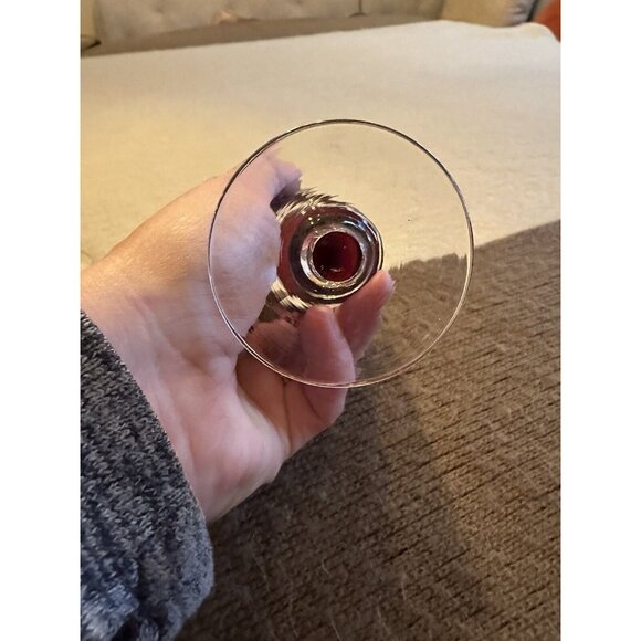 CZECH BOHEMIAN Ruby Red Crystal Pair PORT WINE SHOT GLASSES - Picture 5 of 5